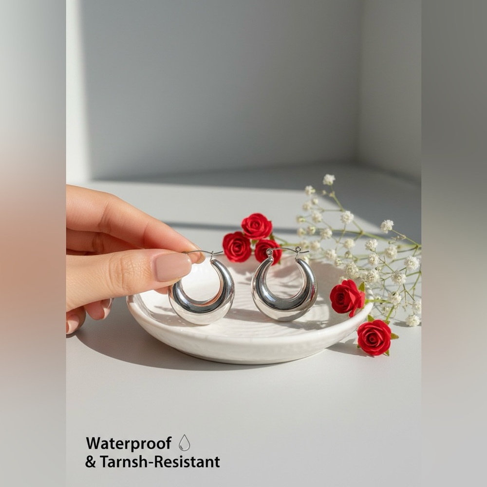 Elegant Silver Hoop Earrings